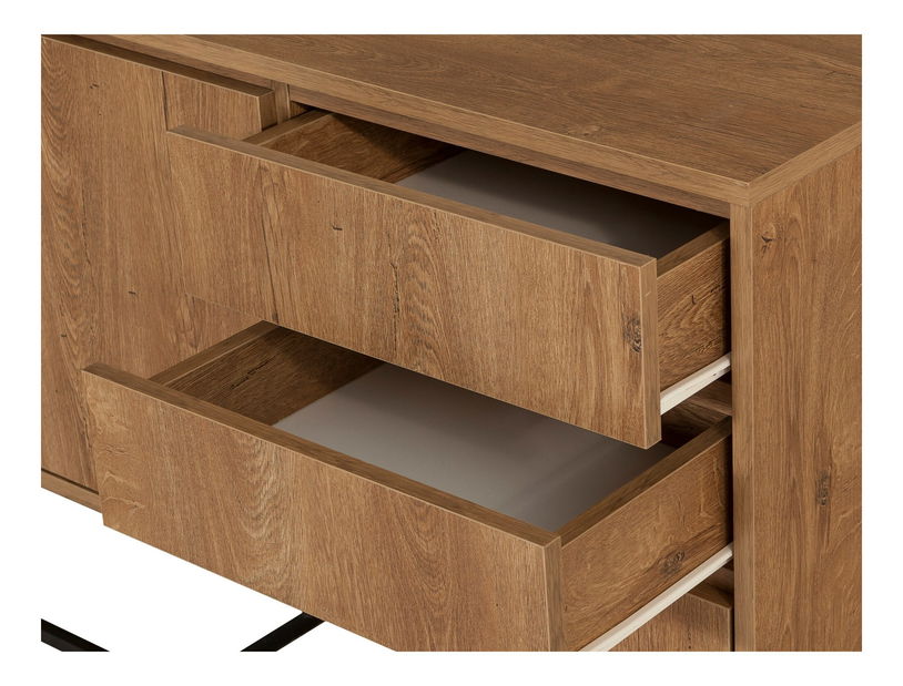 Souprava nábytku do obývacího pokoje Laxi 2 (ořech + černá)