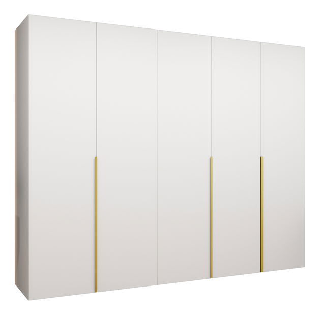 Šatní skříň 250 cm Alice 1 (bílá + zlatá)