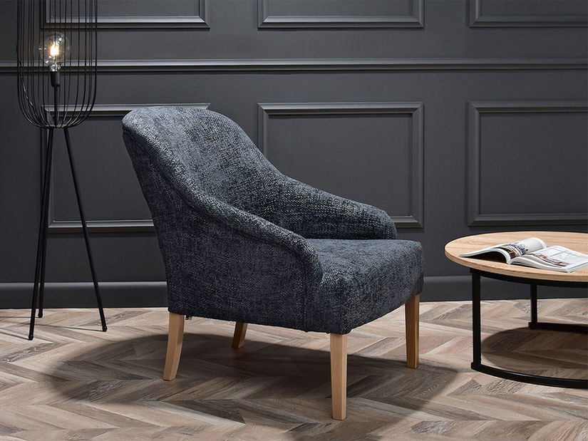 Relaxační křeslo Roseile (šedá + dub)