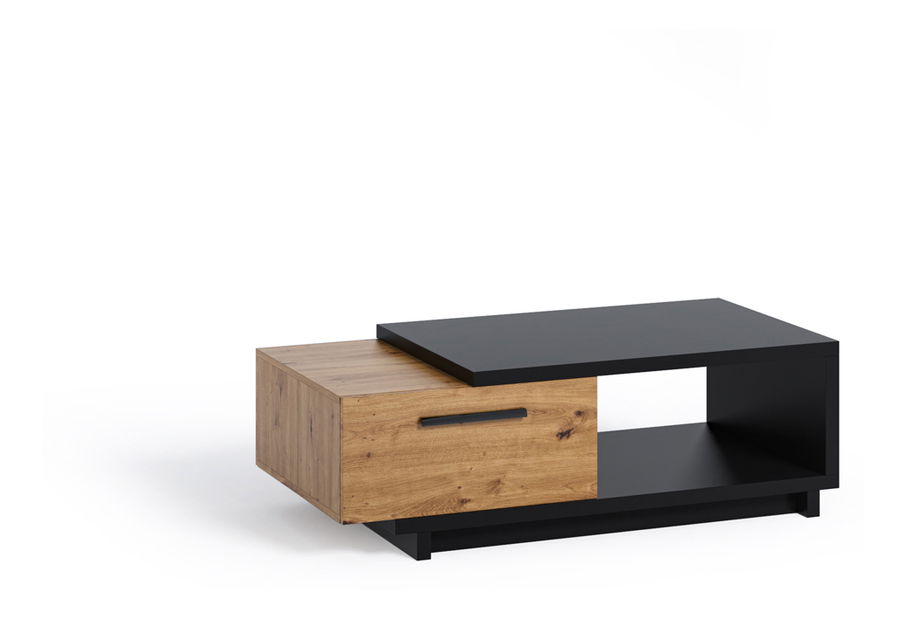 Konferenční stolek Indi 120 (dub artisan + černá matná + dub artisan)