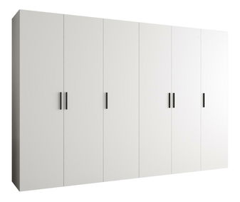 Šatní skříň 300 cm Borry 1 (bílá + černá)