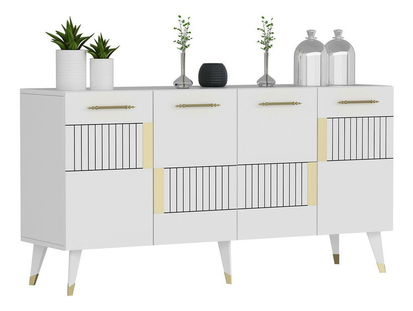 Skříňka Lotoka 1 (bílá + zlatá)