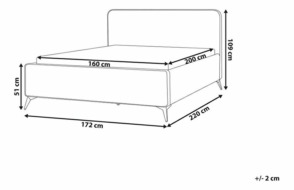 Manželská postel 160 cm Vardel (béžová) (s roštem)