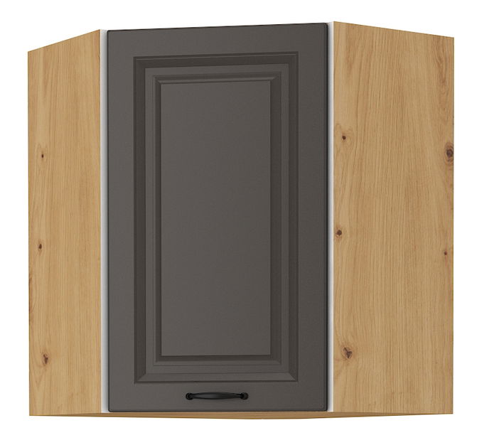 Rohová horní kuchyňská skříňka Sheila GR 58 x 58 GN 72 1F (dub artisan + grafit)