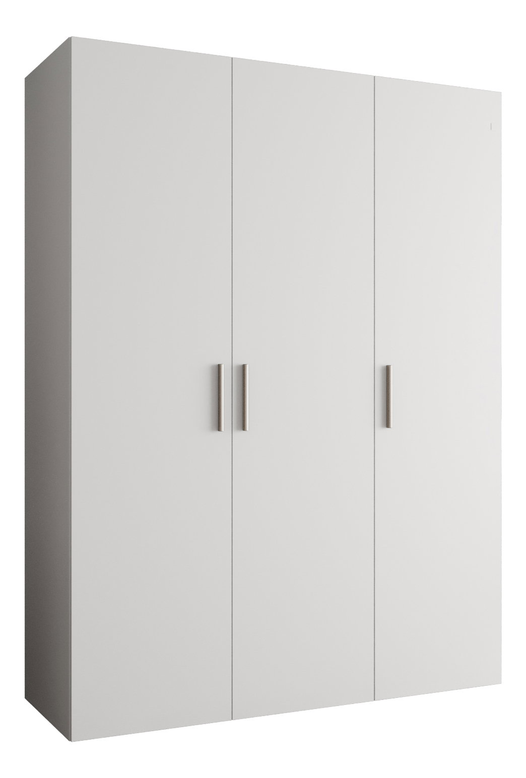 Šatní skříň 150 cm Borry 1 (bílá + stříbrná)