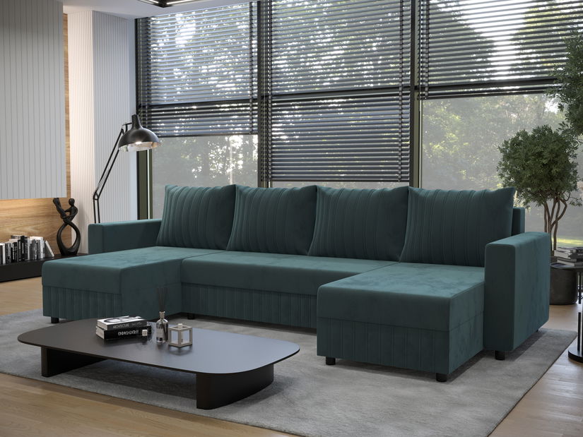 Rohová sedací souprava U Peak U Bis (šedočerná)