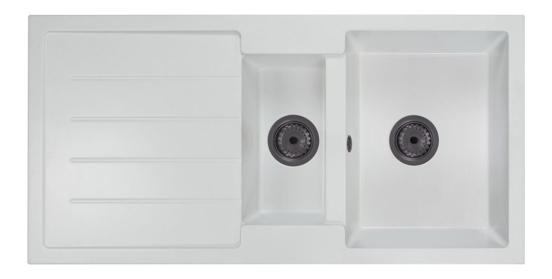 Kuchyňský dřez Yuxur (bílá) (s 1 otvorem pro baterii) (L)