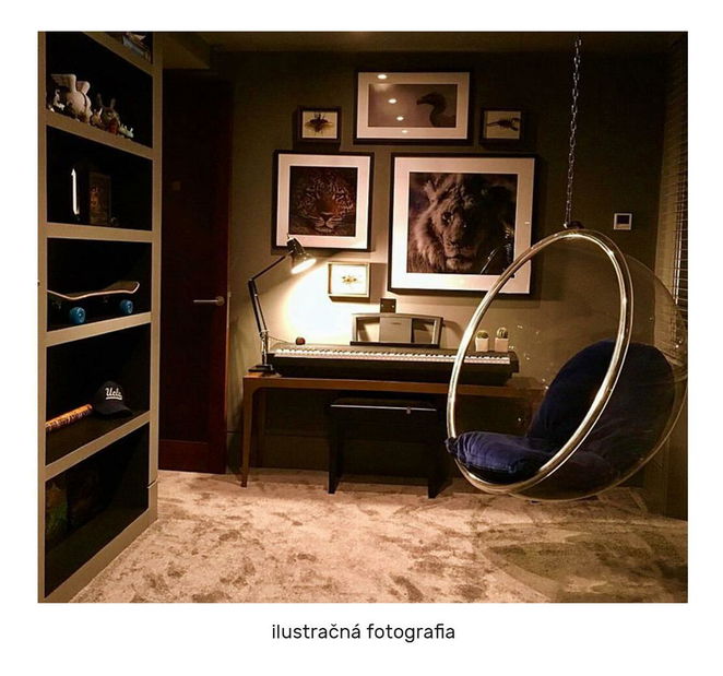 Závěsné houpací křeslo Belgica 1 (transparentní + zlatá + bílá)