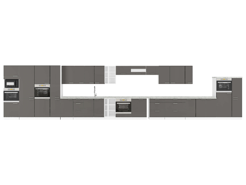 Dolní kuchyňská skříňka pod dřez Lavera 80 ZL 2F BB (bílá + lesk šedý)