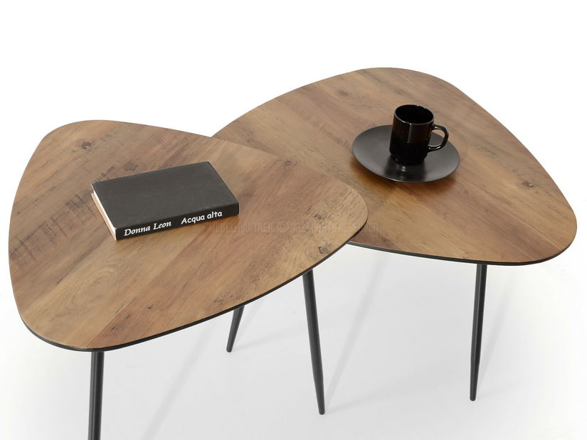 Konferenční stolek Rossi Zest Xl (ořech + černá)