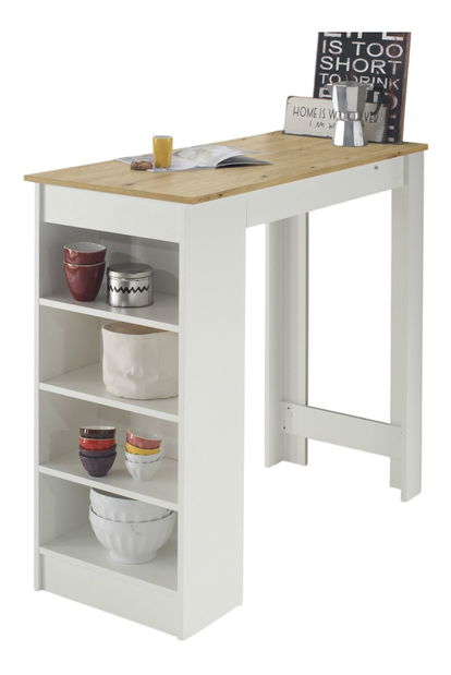 Barový stolek Matioso 1 (dub artisan + bílá)