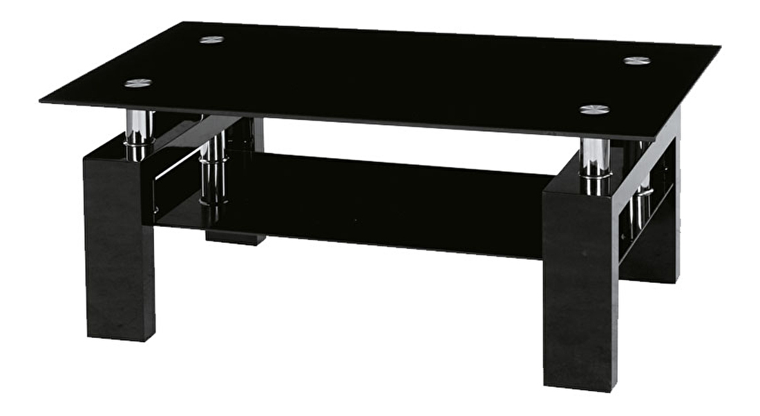 Konferenční stolek Lilla (sklo + černá) *výprodej