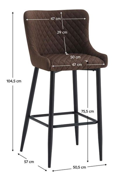 Barová židle Cerveza (hnědá + černá)
