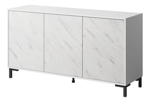 Komoda Mardell (bílá + bílý mramor)