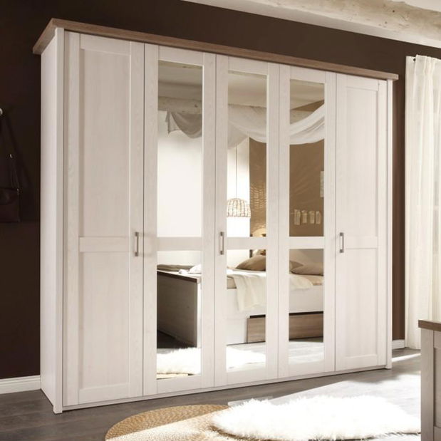 Šatní skříň Dawa (bílá + dub sonoma)