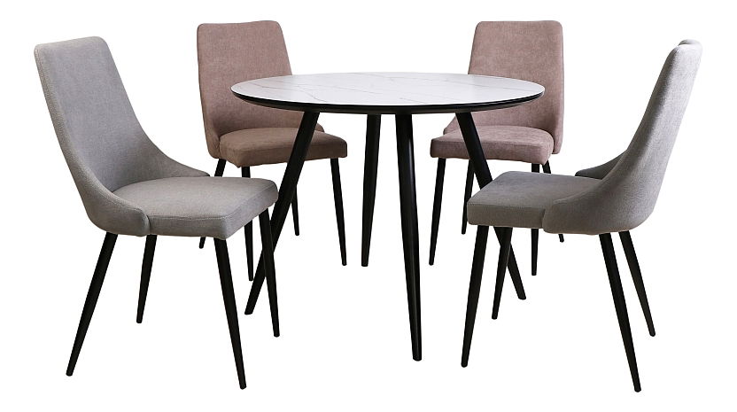 Jídelní stůl Irina (bílá + černá) (pro 4 osoby)