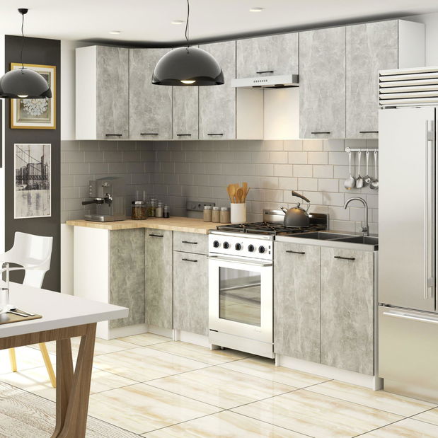 Horní kuchyňská skříňka Ozara W60 60 (bílá + beton)