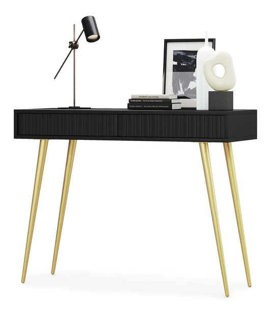 Toaletní stolek Biel B4 (černá + zlatá)