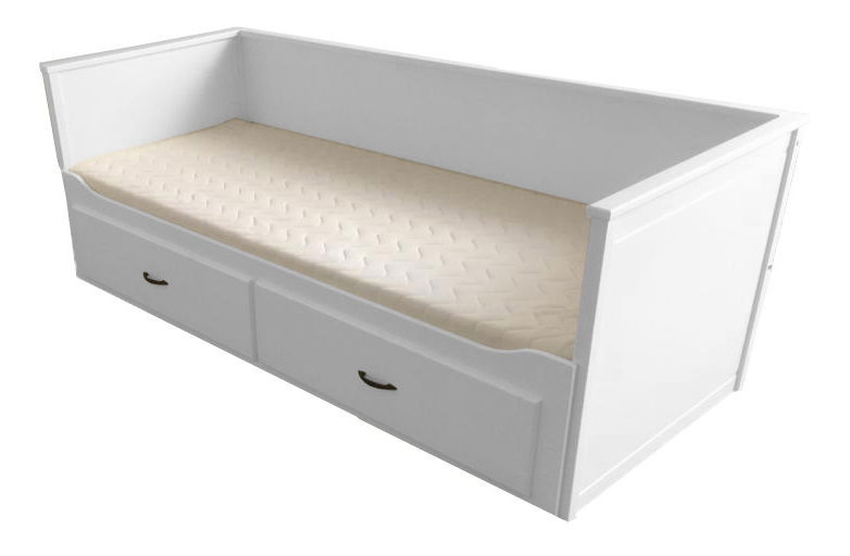 Rozkládací postel 80 cm Daybed Comfort (s roštem a úl. Prostorem) (bíla)