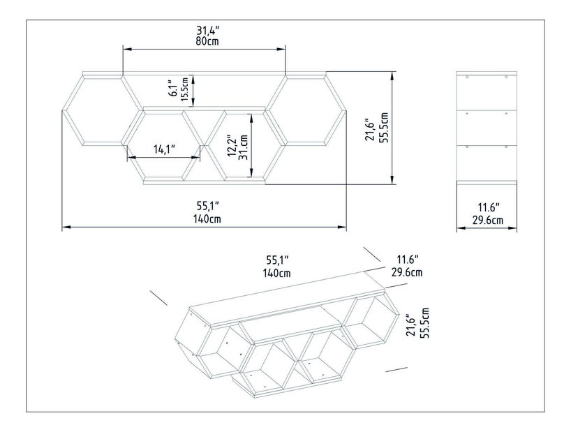 TV stolek/skříňka Balter (bílá + dub sonoma)