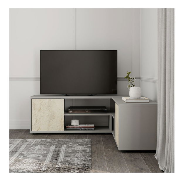 TV stolek/skříňka Rosyna (šedý travertin)