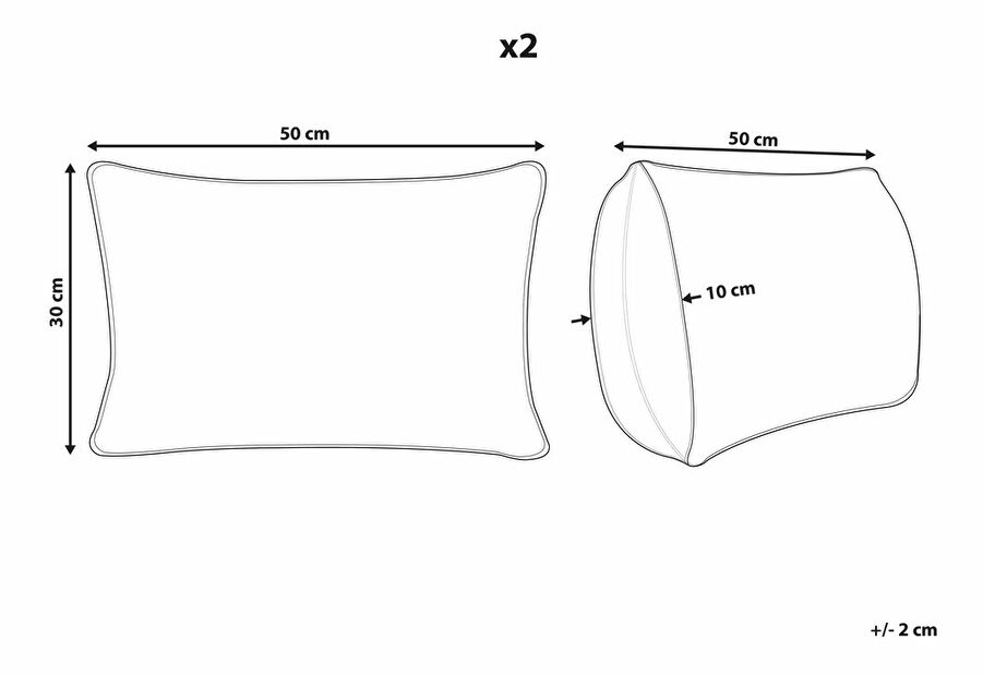 Sada 2 ozdobných polštářů 30 x 50 cm Cumba (vícebarevná)