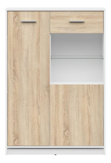  Vitrína BRW Nepo Plus 24 (bílá + dub sonoma)