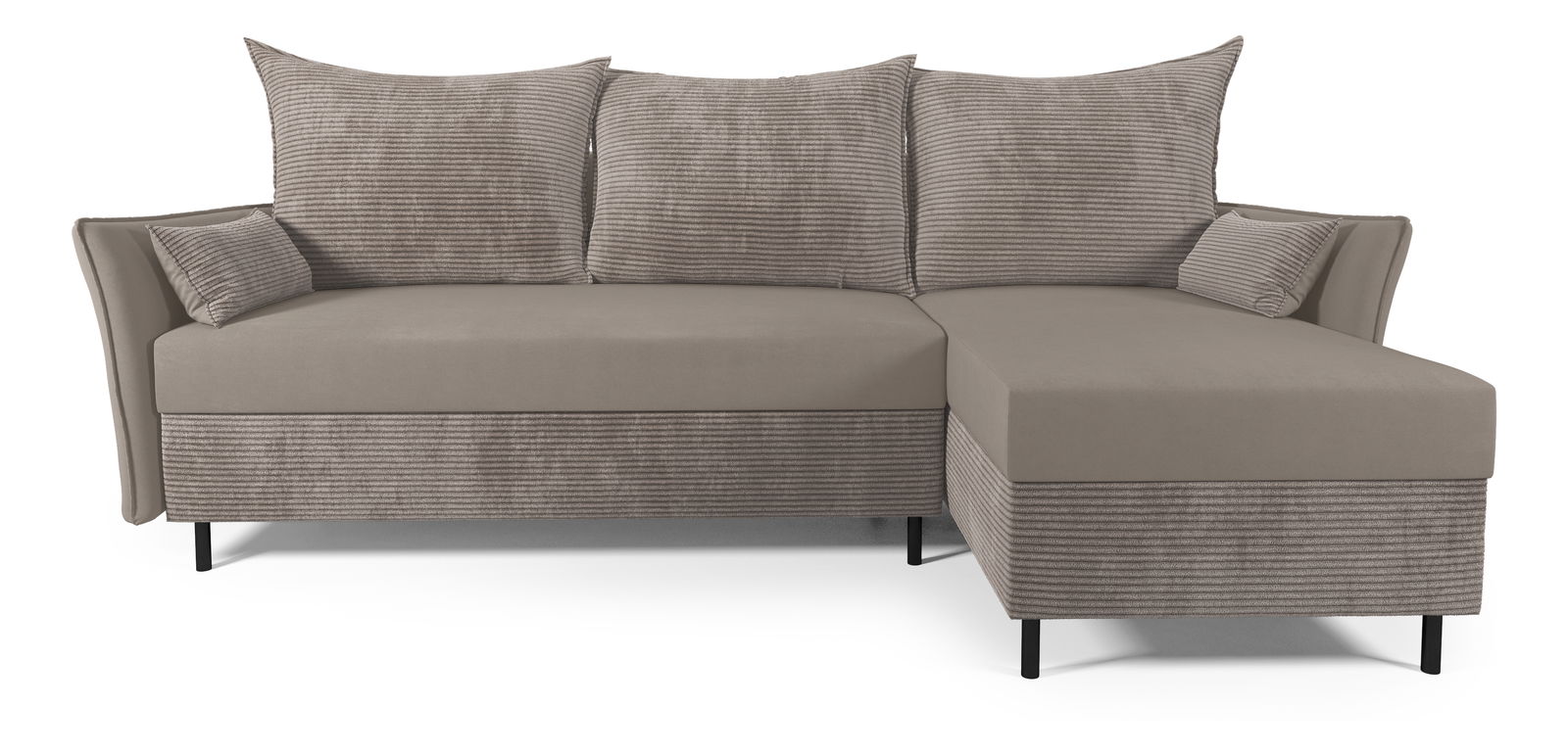 Rohová sedací souprava Goofy (P) (tmavobéžová)