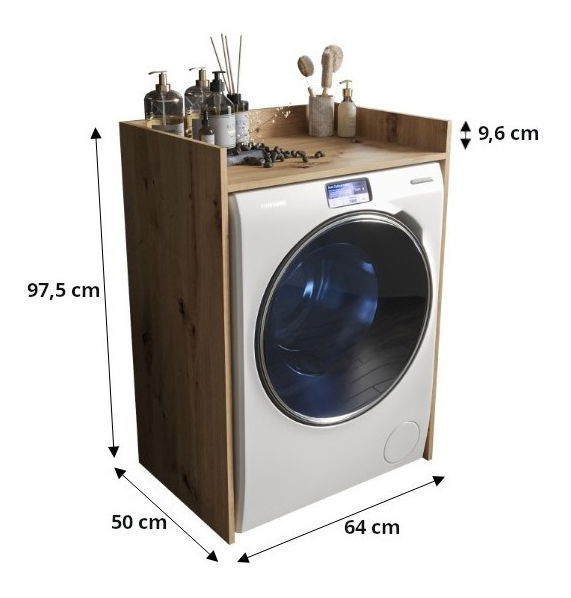 Skříňka na pračku Ottilia (černá matná)