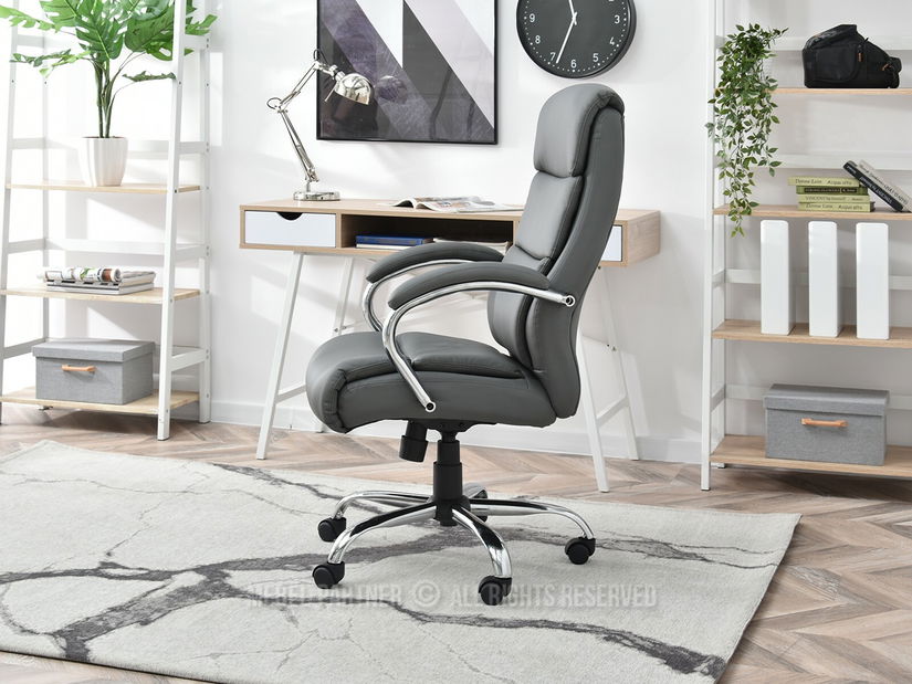 Křeslo Luxus (šedá + chromová)