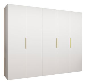 Šatní skříň 250 cm Mirabella 1 (bílá + zlatá)