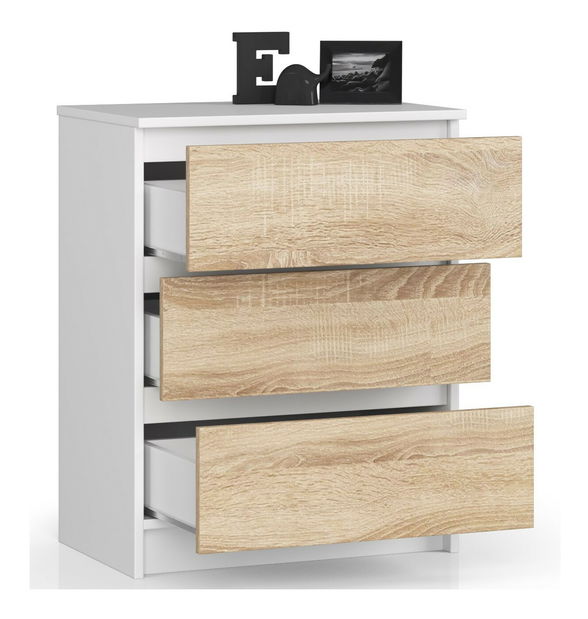 Komoda Kalista II (bílá + dub sonoma)