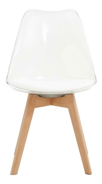 Jídelní židle Bralla 2 (transparentní + buk + bílá)