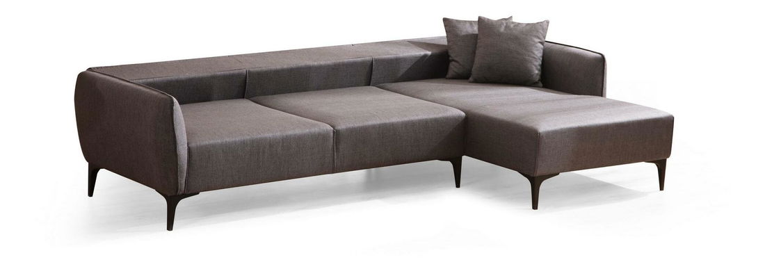 Rohová sedačka Belasemma (P) (tmavě šedá + černá)