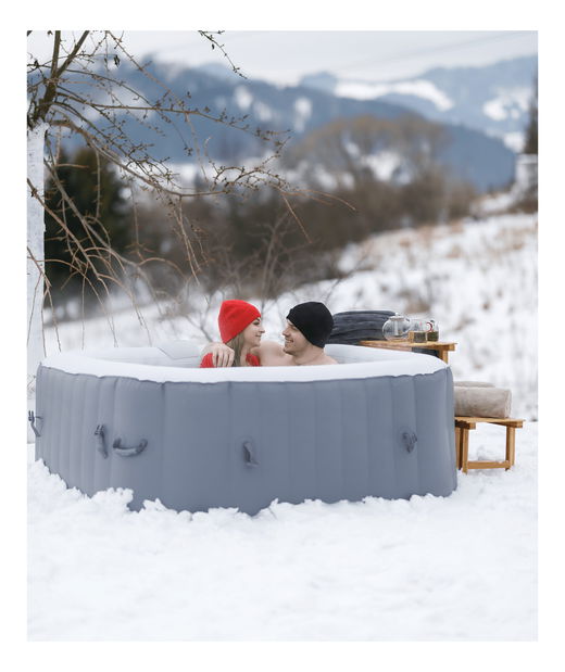 Nafukovací vířivka (pro 2-4 osoby) Kantino (šedá + bílá)