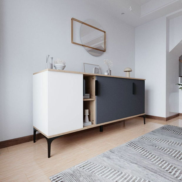 Skříňka Taria (bílá + dub)