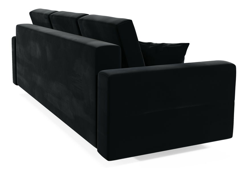 Rozkládací pohovka Bergenia (černá + černé polštáře)