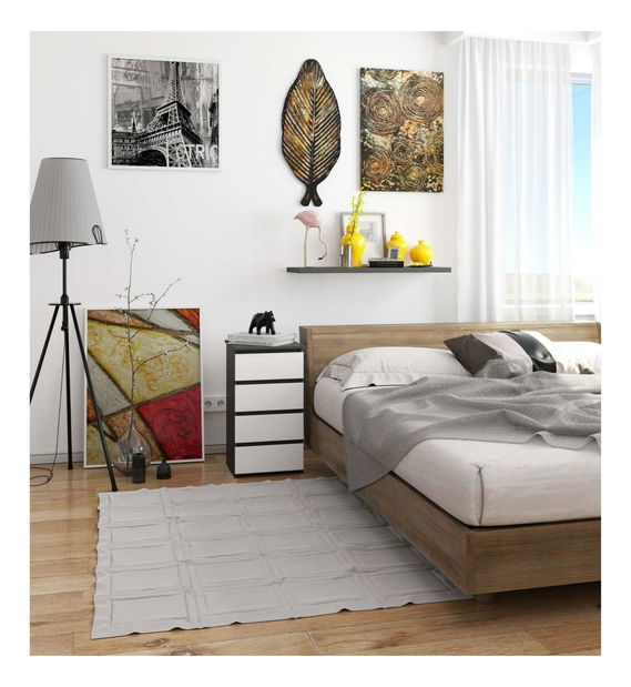 Komoda Cipriano II (šedý grafit + bílá)