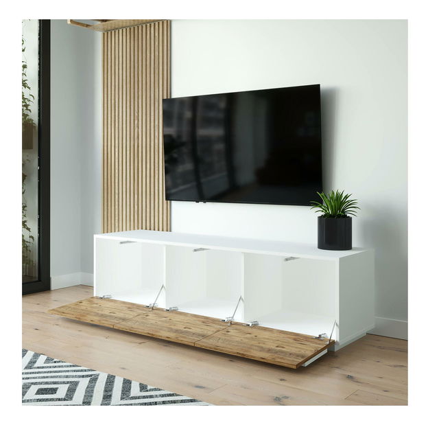 TV stolek/skříňka Milupe (bílá + borovice atlantická)