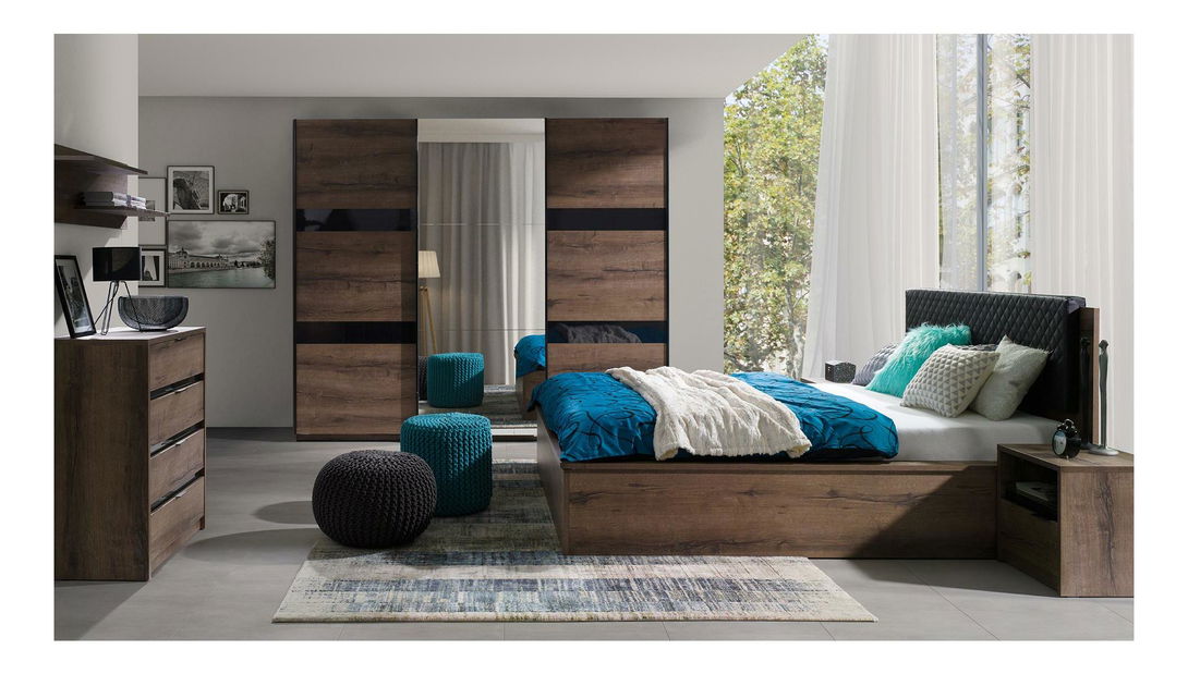 Ložnice Desayuno 2 (dub monastery + lesk černý)