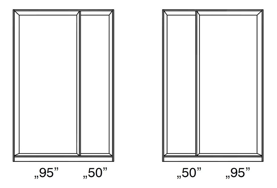 Korpus šatní skříně 146 cm BRW Kamix SZF/150 KORPUS