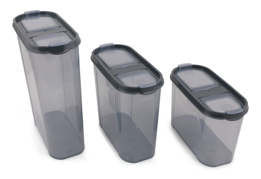 Sada úložných dóz na potraviny (12 ks.) Dempsey (antracitová)