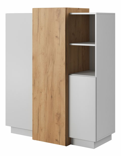 Skříňka Three 3D (dub craft zlatý + bílá)