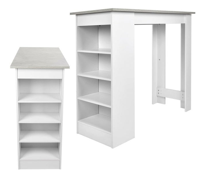 Barový stolek Matioso 1 (beton + bílá)