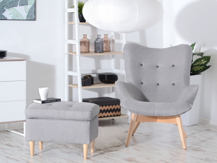 Designové křeslo Florentino (šedá + bílá)