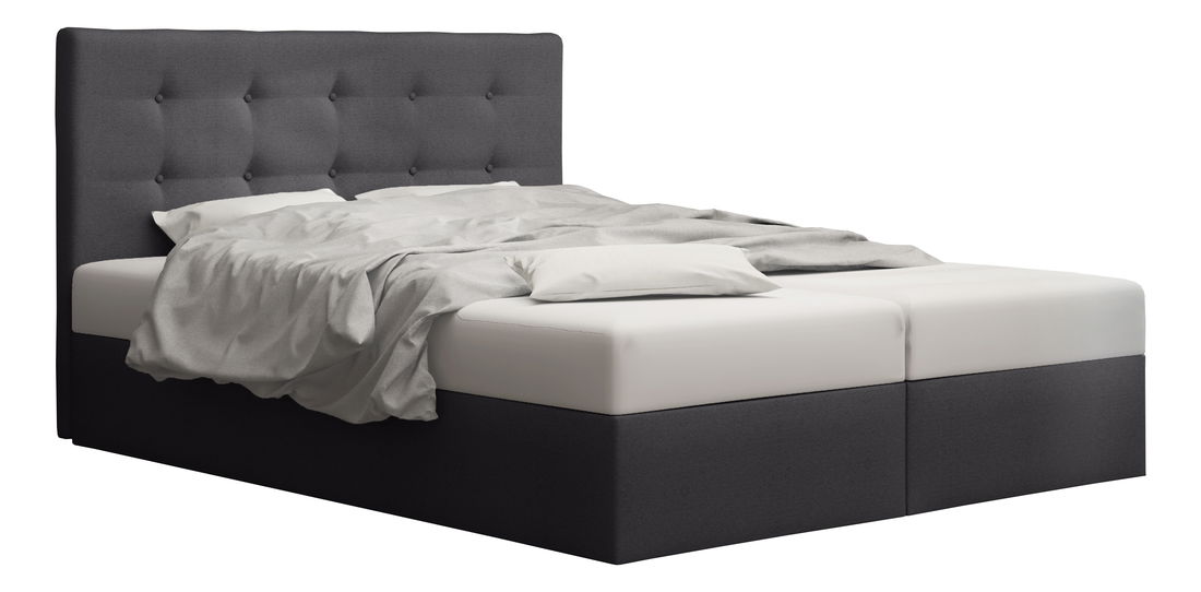 Manželská postel Boxspring 140 cm Duel 1 (tmavě šedá) (s matrací a úložným prostorem)