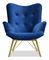 Relaxační křeslo Dawntawn (tmavě modrá + zlatá)