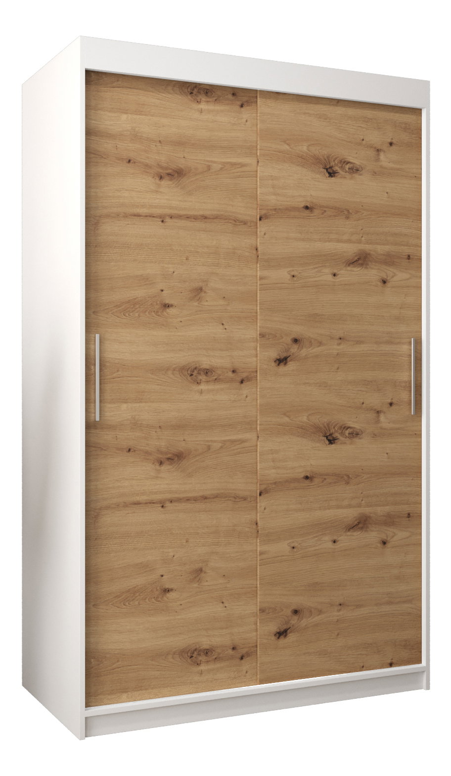 Šatní skříň 120 cm Toki (Bílá matná + Dub artisan)