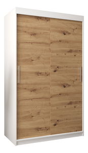 Šatní skříň 120 cm Toki (Bílá matná + Dub artisan)