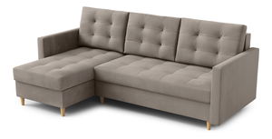 Rohová sedací souprava Divas (L) (tmavobéžová)